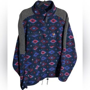 Vintage Peak Performance man & nature 1/4 zip sweater size Large pattern design